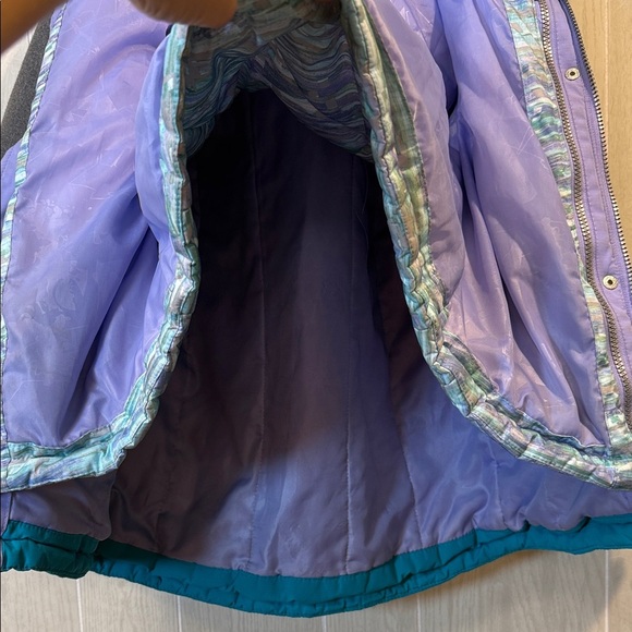 Teal and Gray Kids Winter Jacket, Double Jacket- S 7/8 - Picture 4 of 6